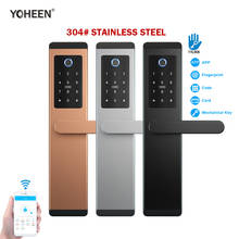 Stainless Steel Security Smart Biometric Fingerprint Door Lock With Bluetooth Wifi App for Home 2024 - buy cheap