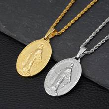 Stainless Steel Golden Maria Pendant Necklace Hip Hop Metal Women Men Jewelry Vintage Style Drop Shipping 2024 - buy cheap