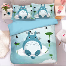 3D Popular Anime Totoro Bedding Set Comforter Bedding Sets Cute Duvet Covers Bedclothes Bed for Kids Linen Cartoon Bedding Sets 2024 - buy cheap