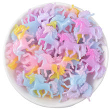 20Pcs colored unicorns plastic jewelry accessories for children DIY decorative hair accessories handmade phone case decoration 2024 - buy cheap