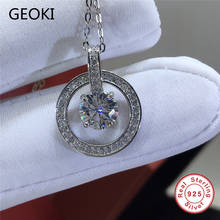 Geoki Passed Diamond Test 1 Ct Perfect Cut D Color VVS1 Moissanite Double Round Pendant Necklace 925 Sterling Silver Jewelry 2024 - buy cheap