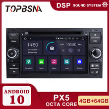 TOPBSNA Android 9,0 2 Din Автомобильный dvd-плеер для Ford Mondeo S-max Focus C-MAX Galaxy Fiesta transit Fusion Connect kuga GPS Navi CD 2024 - купить недорого