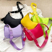Bolsa transversal de ombro com aba para mulheres, bolsa feminina simples e da moda em cores de doces, bolsa retrô feminina axilas 2024 - compre barato