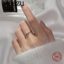 WOOZU-Anillo de dedo ajustable para mujer, de Plata de Ley 925 auténtica, apertura de corazón de amor dulce, joyería romántica de compromiso de boda 2024 - compra barato