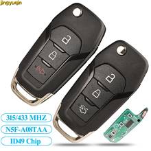 jingyuqin Flip Remote Car Key 315/433MHZ ID49 Chip For Ford S-MAX GALAXY MONDEO Mk2 Mk7 Explorer Ranger N5F-A08TAA 3 Button 2024 - buy cheap