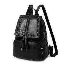 Women Backpacks PU Leather Schoolbag Ladies Shoulder Bags Female  Fashion Tassel Decoration Teenage Girls Travel Daily Bagpack 2024 - buy cheap