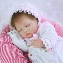 Куклы KEIUMI Reborn для девочек, 17 дюймов, тканевое тело, спящий малыш, новорожденный, куклы, игрушки для детей, подарок на день рождения 2024 - купить недорого