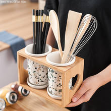 Double Tube Drain Household Nordic Creative Chopstick Barrel Multifunction Ceramic Chopstick Tube Kitchen Supplies Storage Rack 2024 - buy cheap