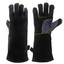 Extreme Heat&Fire Resistant Gloves Leather with Stitching,Mitts Perfect for Fireplace,Stove,Oven,Grill,Welding,Bbq,Mig,Pot Holde 2024 - buy cheap