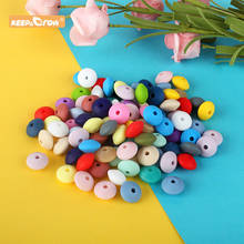 Keep&Grow 80pcs 12mm Lentil Silicone Beads DIY Rodent Baby Teether Pendant Necklace childen's goods Baby Care Toy 2024 - buy cheap