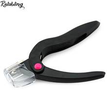 Cortador de unhas preto e rosa, ferramenta de manicure para unhas falsas, acrílico uv, cabo de plástico 2024 - compre barato
