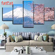 FATCAT Mount Fuji scenery 5 Piece Diy Diamond Painting Full Square Round Drill Mosaic Embroidery Sale Home Decoration AE2739 2024 - buy cheap