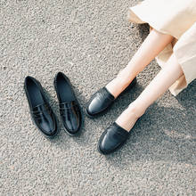 Japanese college style girls black oxfords patent leather&matte slip on loafers 2020 latest cut out creepers student shoes women 2024 - buy cheap