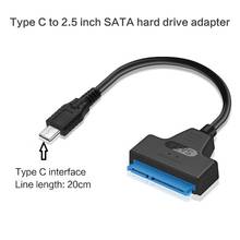 USB 3,0/2,0/Type C до 2,5 дюймов SATA жесткий диск адаптер конвертер кабель для 2,5 ''HDD/SSD 2024 - купить недорого