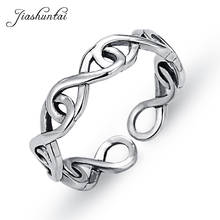 ZHJIASHUN Trendy 100% 925 Sterling Silver Rings For Women Infinity Symbol Thai Silver Jewelry Open Ring For Lover Best Gifts 2024 - buy cheap