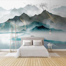 Milofi-papel tapiz personalizado, mural de luz moderna de lujo, tinta abstracta, paisaje, fondo, pintura de pared, papel tapiz decorativo 2024 - compra barato