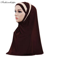 Camisa islâmica hijab feminina, camisa turbante preta sob o cachecol, bonés de osso, ninja hijab, lenço de cabeça, cobertura total, touca hijab 2024 - compre barato