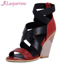 Lasyarrow Summer New Fashion Gladiator Sexy Women Sandals Platform Ankle Strap Wedge High Heels Open Toe Sandal Ladies Shoes 2024 - buy cheap