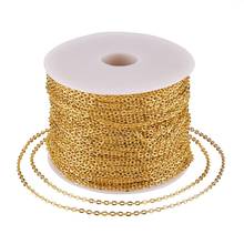 Cadenas de Cable doradas para fabricación de joyas, accesorios de 100 m/rollo de eslabones sin soldar con carrete para pulsera de mano, collares, pulsera, 3x2x0,6mm 2024 - compra barato