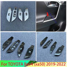 For TOYOTA Rav4 (XA50) 2019 2020 Carbon Fiber Style Door Window Armrest Cover Switch Panel Trim Molding Garnish 2024 - buy cheap