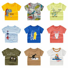 2020 г., новые летние детские футболки для мальчиков и девочек с мультяшным принтом, 28 цветов, стильные детские топы, футболки унисекс, хлопковые рубашки для мальчиков 2024 - купить недорого