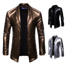 Men's Jacket Fashion New Solid Color Personality Zipper Design Soft Leather Jacket Casual Men's Long Sleeve Leather Coat 2024 - buy cheap
