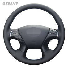 Protector para volante de coche para Infiniti JX35 2013 M M25 M35 M37 M56 QX60 Q70 Nissan negro cuero Artificial cosido a mano 2024 - compra barato