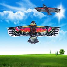 Cometa plana de águila con línea de cometa para niños, cometas de pájaros voladores, calcetín de viento, juguetes de tela para jardín al aire libre, regalo para niños 2024 - compra barato