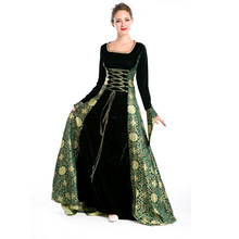 Fantasia medieval feminino de manga longa, vestido jacquard, traje de princesa medieval para mulheres, vestido adulto 2024 - compre barato