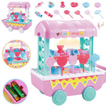 Conjunto de brinquedos de cozinha de plástico para crianças, carrinho de comida de sorvete, legumes e brinquedos educativos de frutas para crianças 2024 - compre barato