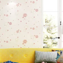 Korean Sweet Small Flower Wallpaper Mural Baby Girl Room Wall Paper 3d Embossed Wallpapers Self Adhesive Kids Bedroom DecorQZ081 2024 - buy cheap