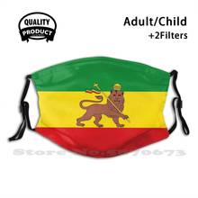 Máscara facial personalizada com bandeira da etiótica, leão de juizes, reutilizável, filtro lavável, anti-poeira, máscara jamaicano 2024 - compre barato