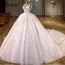 Luxury Shiny Ball Gown Wedding Dresses Robe De Mariee 2019 New Custom Long Bride Gowns Vestido De Noiva Arabic Wedding Gown 2024 - buy cheap