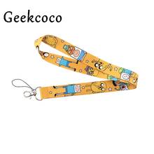 Funny blue cartoon lanyard keychains Accessory For Mobile Phone USB ID Badge Holder Keys Straps Tags Neck lanyard for kid J1086 2024 - buy cheap