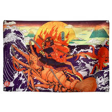 Lobster Japanese Ukiyo-e Tattoo Banners Tapestry Retro Poster Sticker Bar Cafe Home Decor Hanging Flag 4 Gromments in Corners 2024 - buy cheap