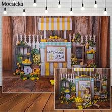 Mocsicka Lemon Stand Cake Smash Photography Backdrops Fruit Shop Children First Birthday Photo Props Studio Booth Background 2024 - buy cheap