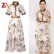 ZALady Plus Size Women Clothing Summer Dress 2021 Vintage Printed Short Sleeve Shirt Dresses Woman Retro Office Robe vestidos 2024 - buy cheap