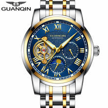 GUANQIN   Mechanical Wristwatch Men Automatic Tourbillon Luxury Brand Skeleton Watch Men Full Steel business  Watch Relogio 2024 - buy cheap