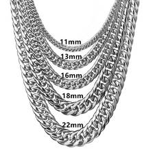 Classic Men's Silvercolor 316L Stainless Steel Curb Cuban Link Chain Necklace High Quality Miami Link Chain Choker Jewelry Gift 2024 - buy cheap