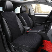 Cubierta de asiento de coche de tela no se mueve, tela de flocado/cojín de lino, almohadilla protectora transpirable, accesorios para coche, tamaño Universal UK3 X40 2024 - compra barato