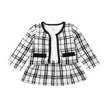 Toddler Baby Girls Winter Clothes Plaid Coat Tops+Tutu Dress Formal Outfits Christmas Birthday Party Set 1-6Y 2024 - buy cheap