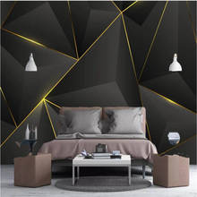 wellyu  papel de parede 3d  Custom wallpaper  Modern minimalist gold lines mosaic pattern geometric bedroom background wall 2024 - buy cheap