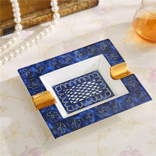 Luxury Gold Fine Bone China Ashtray Handmade Rectangular Porcelain Cigar Ash Tray Smoking Accessories Gifts For Boss Dad R754 2024 - buy cheap