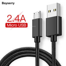 Кабель Micro USB Bayserry 2,4 А, кабель для быстрой зарядки и передачи данных для Samsung S7, Huawei, Xiaomi, HTC, телефонов, Android, планшетов, зарядный кабель 2024 - купить недорого