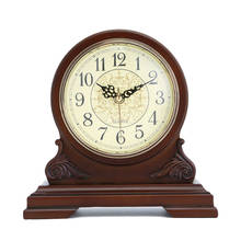 Hot European Solid Wooden Table Clock Vintage Desk Clocks Home Decoration Desk Table Watch Living Room Office Clock Wood Gift 2024 - buy cheap