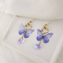 Fashion Personality Lovely Purple Butterfly Stud Earrings Cute Enamel Beautiful Earrings For Women Trendy Alloy Jewelry Accessor 2024 - buy cheap