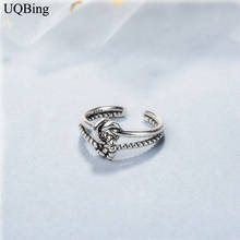 925 Sterling Silver Vintage Woven Twist Double Knotted Rings Thai Silver Open Rings Jewelry 2024 - buy cheap