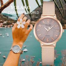 YOLAKO Лидирующий бренд часы модные женские кварцевые наручные часы Роскошные розовое золото женские часы под платье часы relogio feminino reloj mujer 2024 - купить недорого