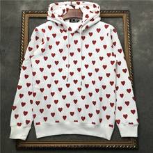 Men's 100% Cotton Hoody All over the heart print Pullover Sweatshirt Men Sweaterwear DD|41935D522 2024 - buy cheap