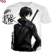 Camiseta con estampado 3D para hombre, camisa de Anime, Sword Kirito Online Art, informal, Hip Hop, ropa de calle, HX958 2024 - compra barato